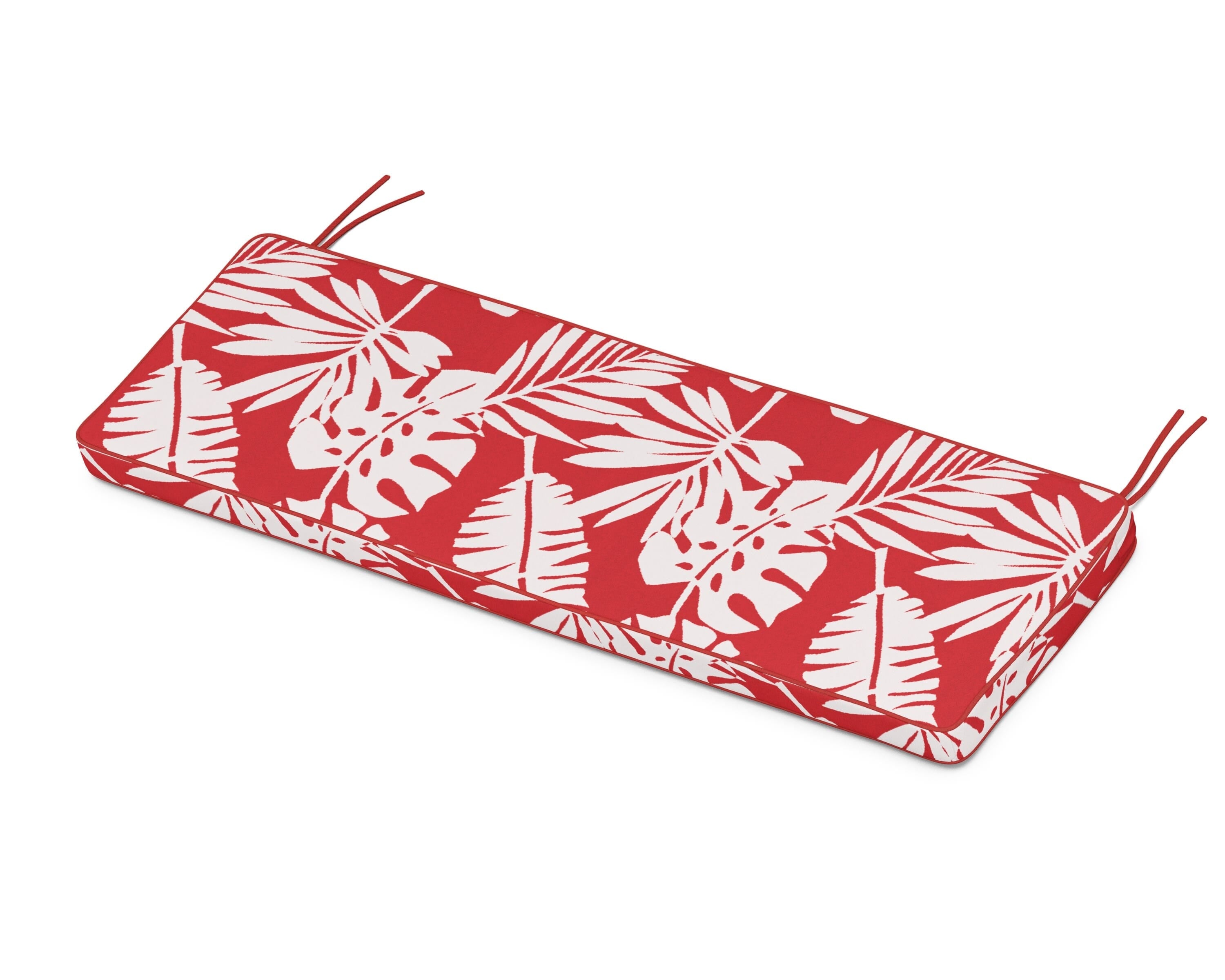 Martha Stewart by POLYWOOD® Chinoiserie Bench Seat Cushion in Leaf Crimson