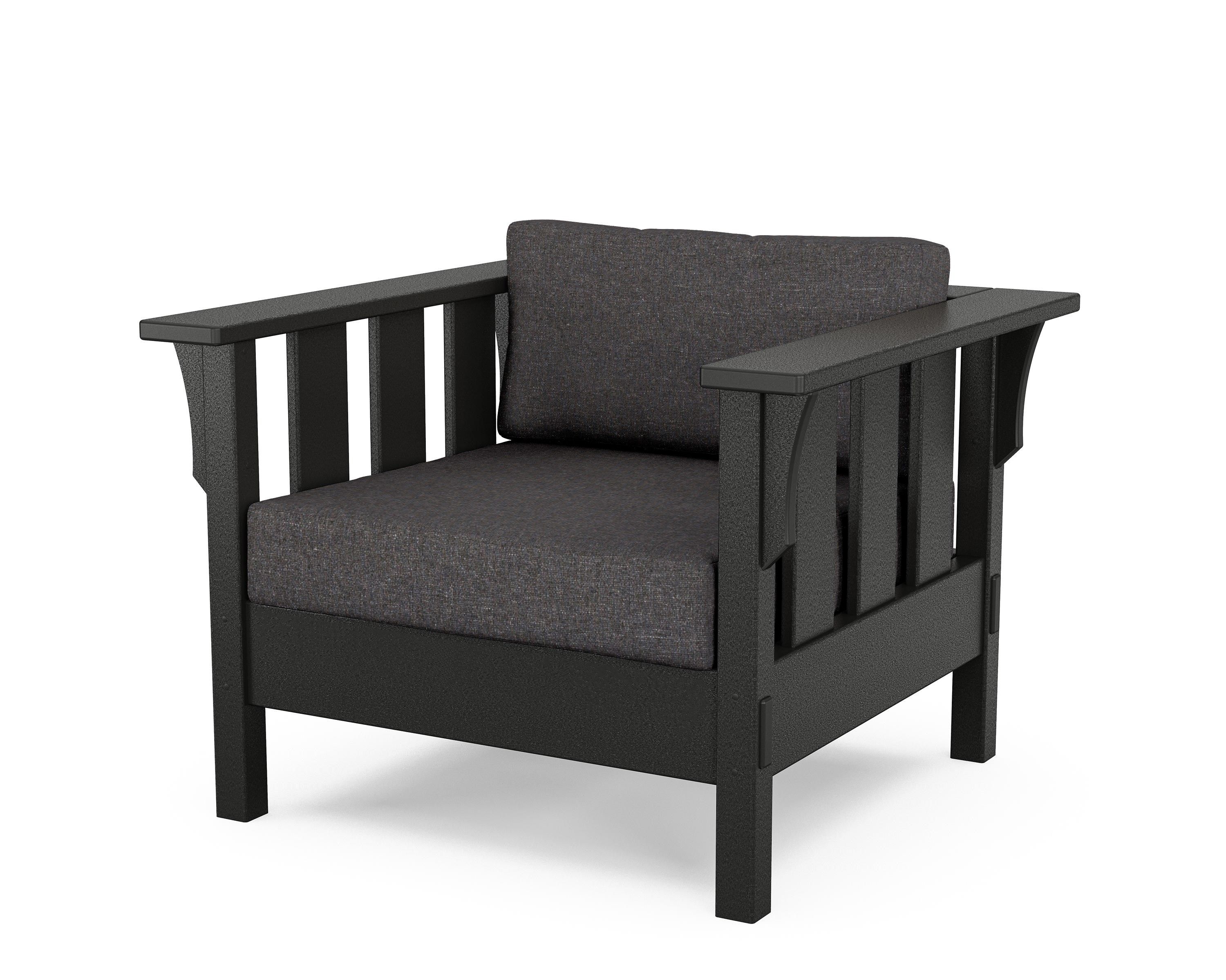 Martha Stewart by POLYWOOD® Acadia Deep Seating Chair in Black / Ash Charcoal