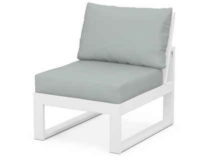 Unbranded Modular Armless Chair in White / Spa