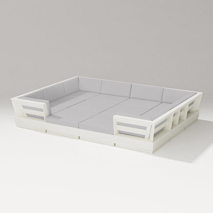 PW Designer Series Elevate 12-Piece Pit Sectional in Vintage White / Granite