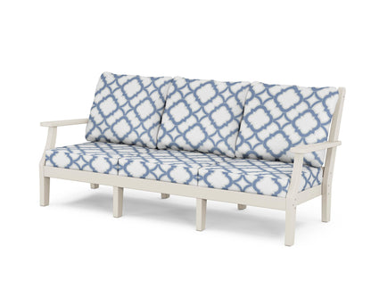 Country Living Wovendale Deep Seating Sofa in Sand / Trellis Sky Blue