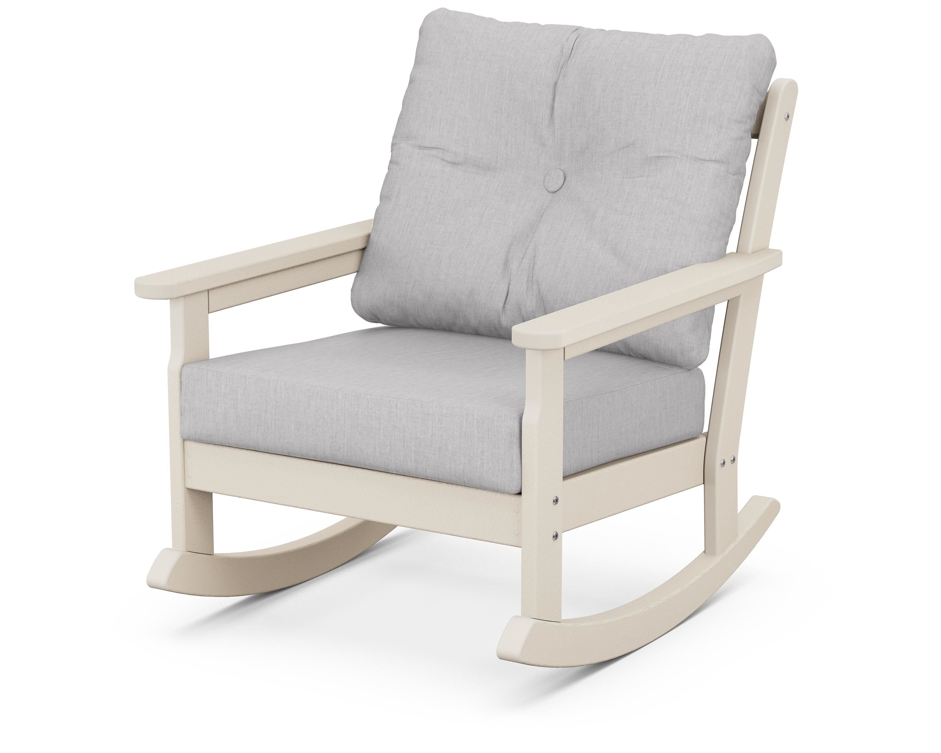 POLYWOOD® Vineyard Deep Seating Rocking Chair in Sand / Granite