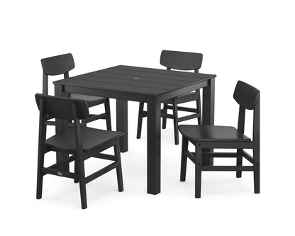 POLYWOOD® Modern Studio Urban Chair 5-Piece Parsons Dining Set in Black