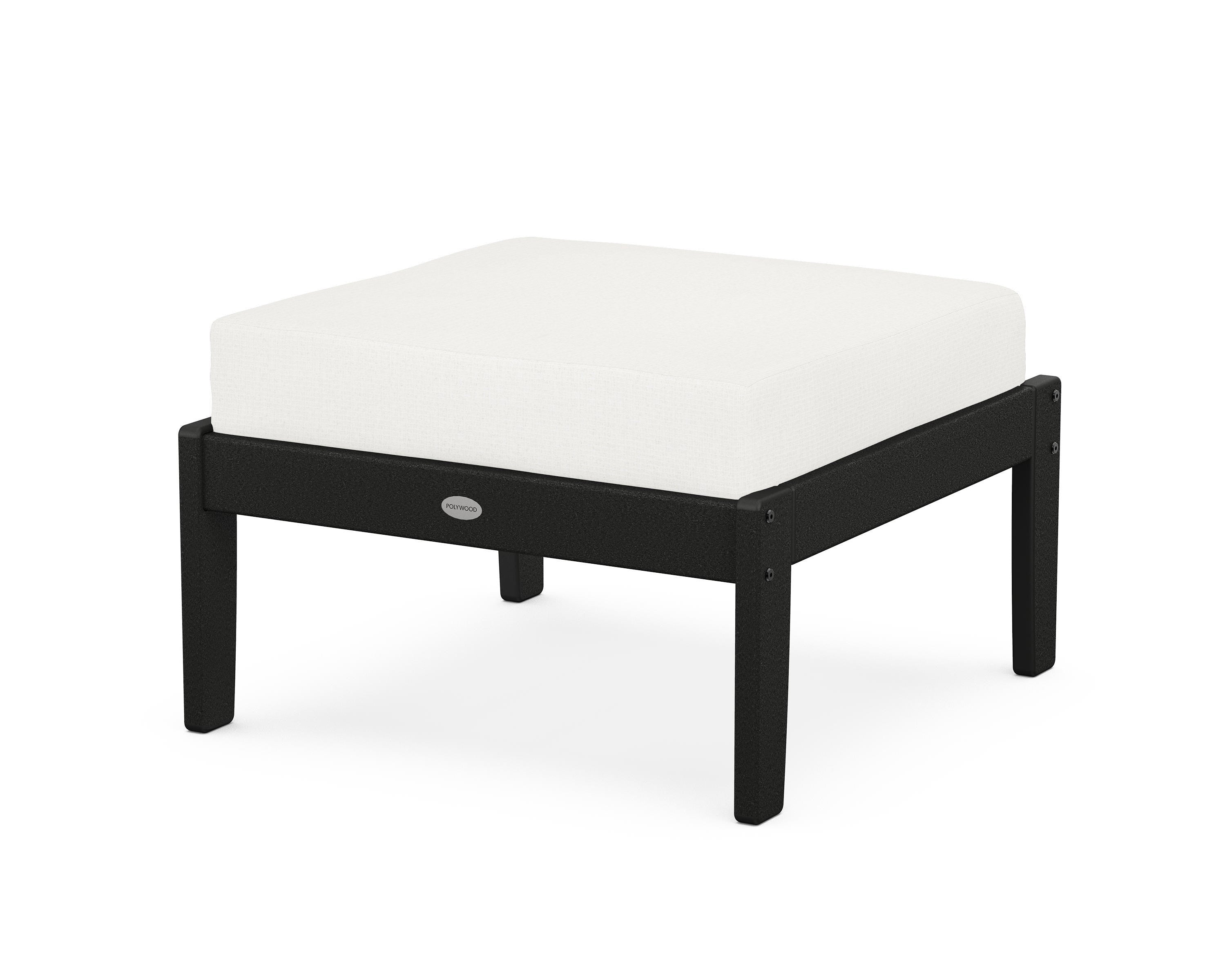 POLYWOOD® Braxton Deep Seating Ottoman in Black / Natural Linen