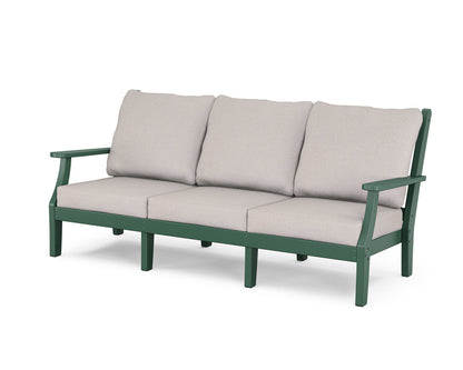 Country Living Wovendale Deep Seating Sofa in Green / Dune Burlap
