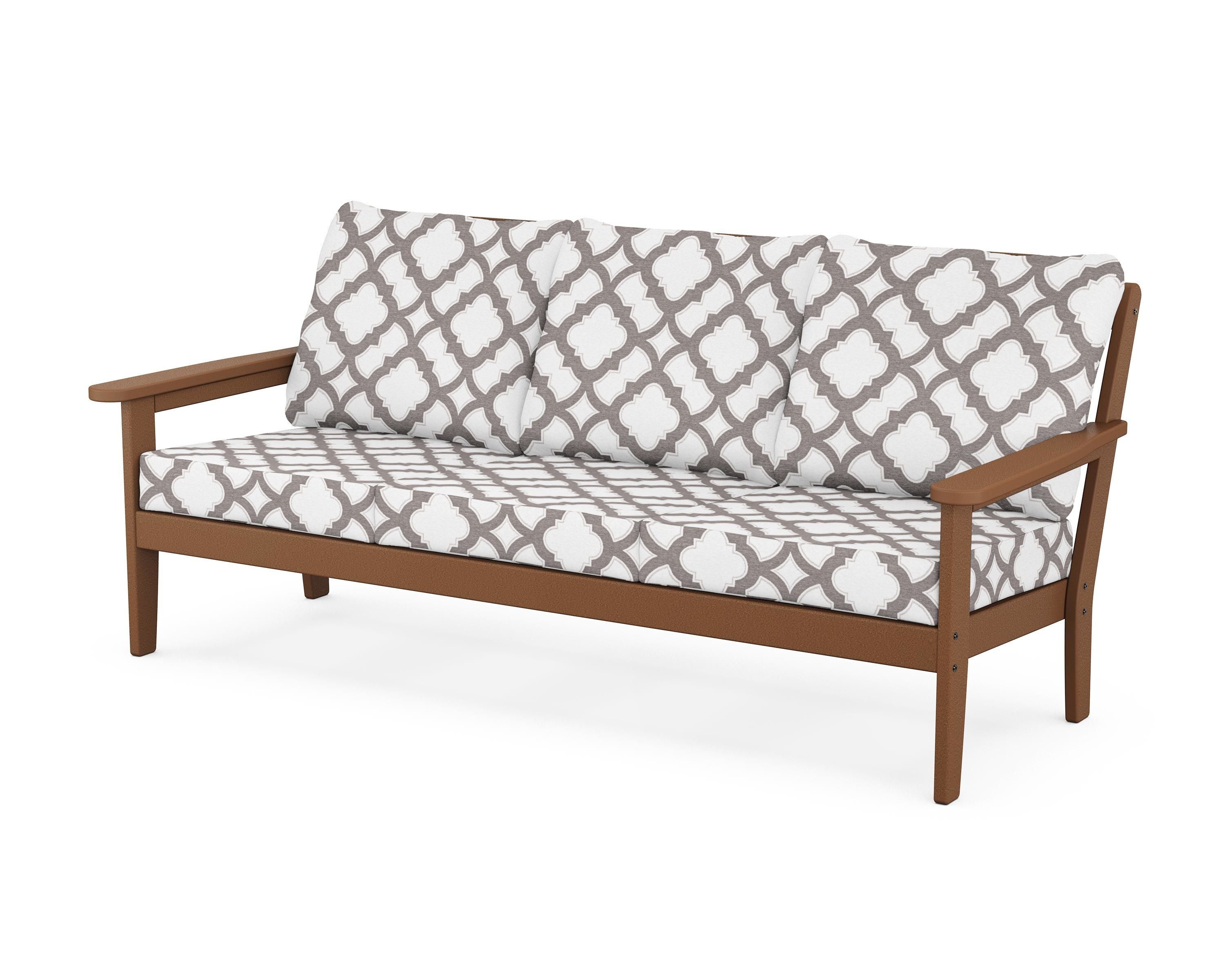 Country Living Cottage Deep Seating Sofa in Teak / Trellis Grey Mist