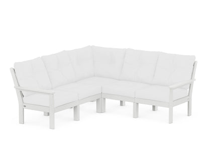 POLYWOOD® Vineyard 5-Piece Sectional in White / Natural