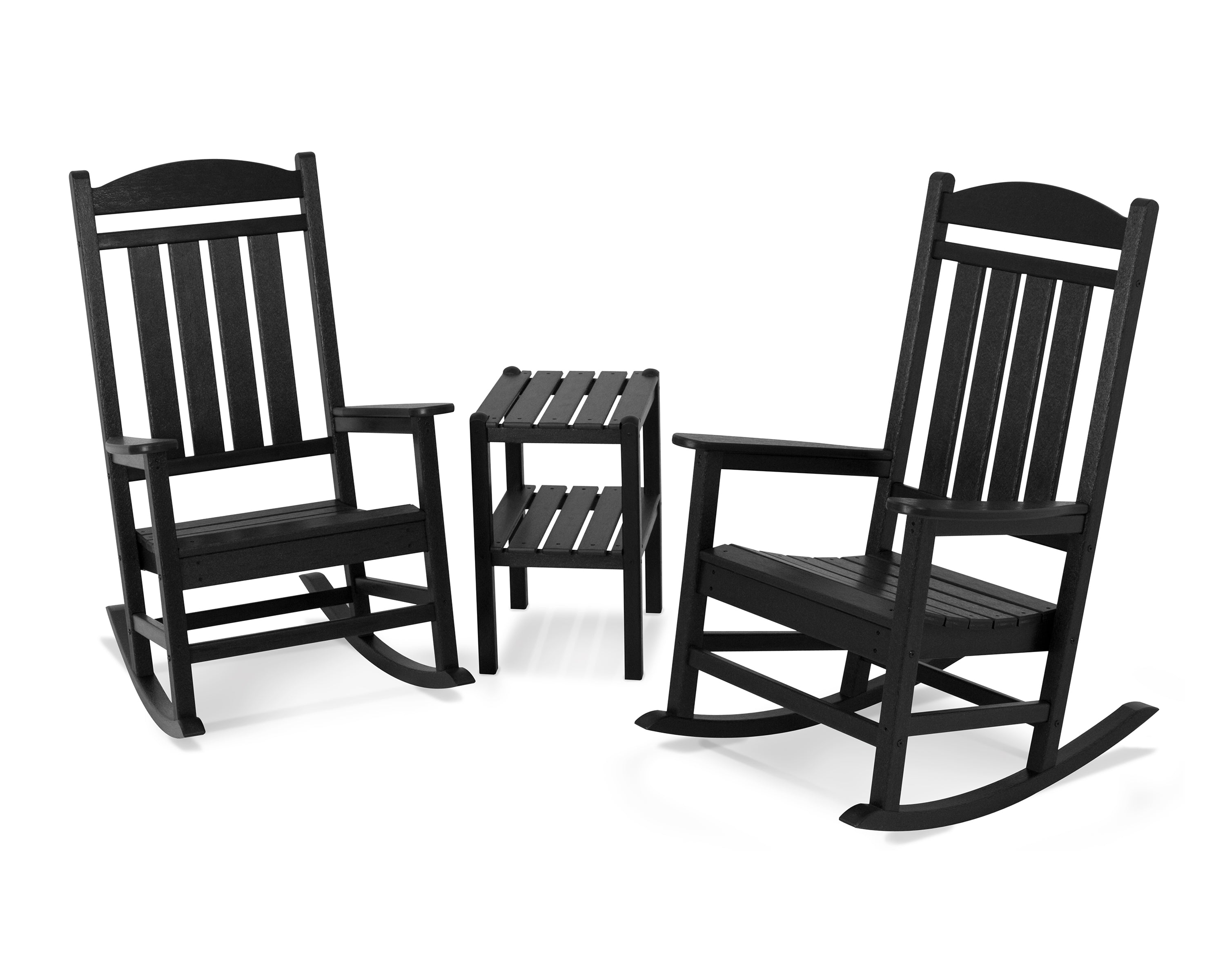 POLYWOOD® Presidential 3-Piece Rocker Set in Black