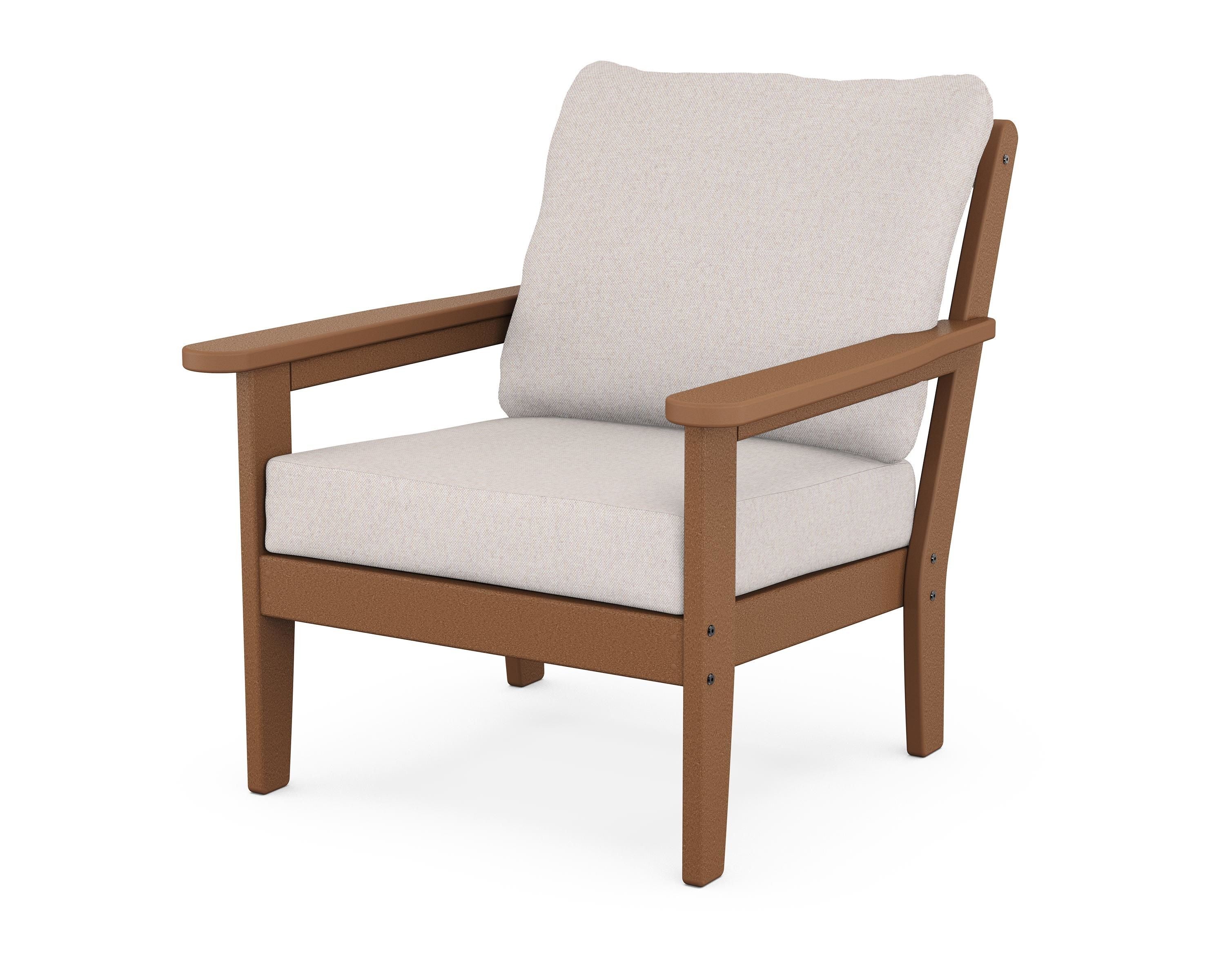 Country Living Cottage Deep Seating Chair in Teak / Dune Burlap