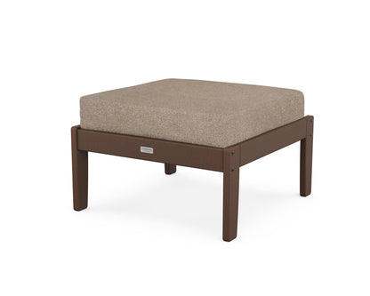Country Living Cottage Deep Seating Ottoman in Mahogany / Spiced Burlap