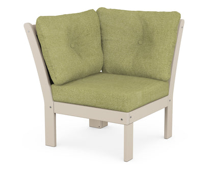 POLYWOOD® Vineyard Modular Corner Chair in Sand / Chartreuse Boucle