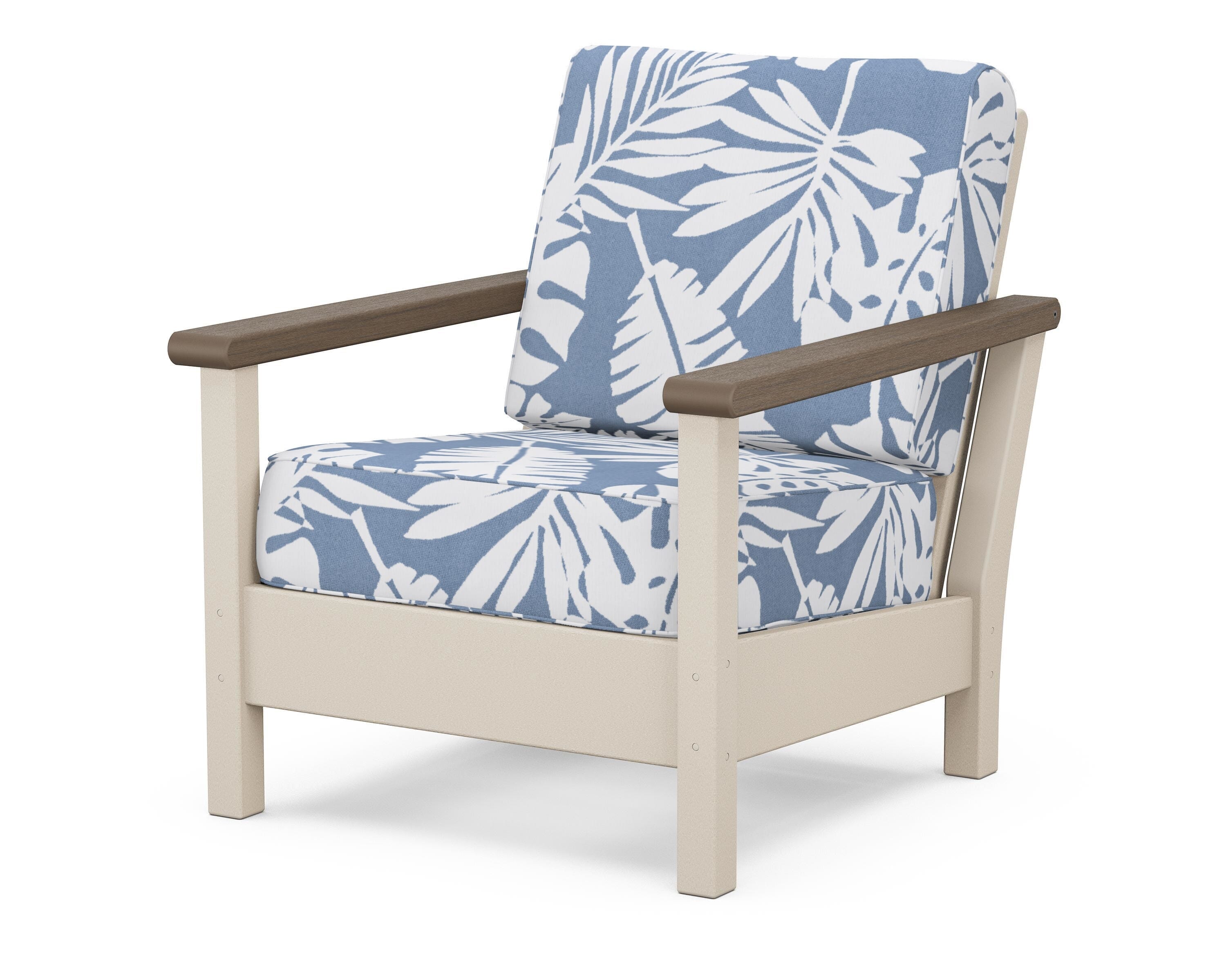 POLYWOOD® Harbour Deep Seating Chair in Sand / Kona / Leaf Sky Blue