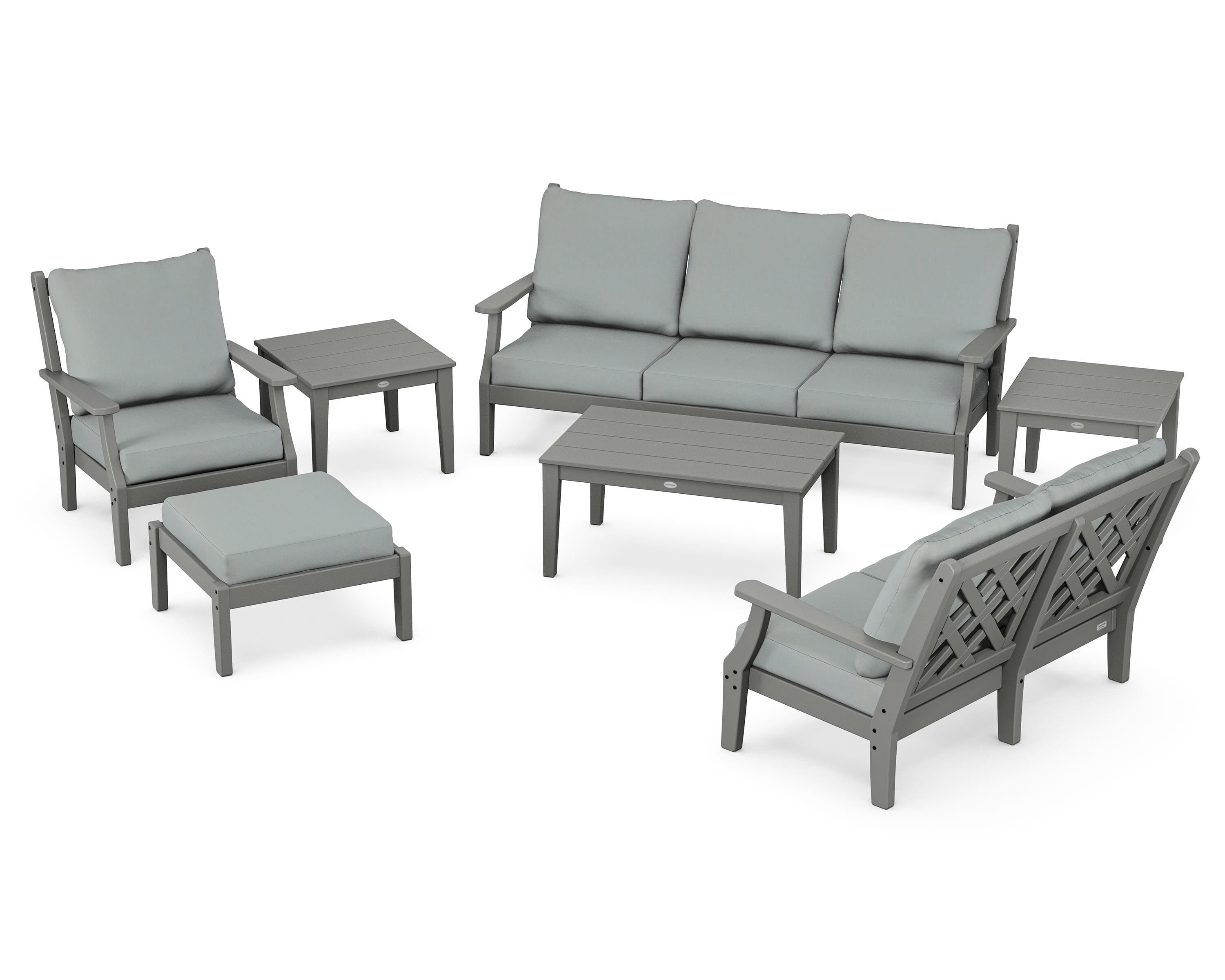 Country Living Wovendale 7-Piece Deep Seating Set in Slate Grey / Spa