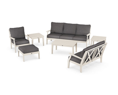 POLYWOOD® Braxton 7-Piece Deep Seating Set in Sand / Ash Charcoal