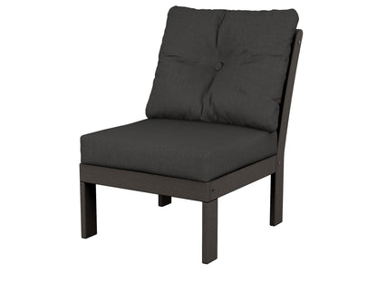POLYWOOD® Vineyard Modular Armless Chair in Vintage Coffee / Spectrum Carbon