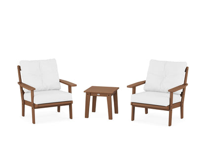 POLYWOOD® Prairie 3-Piece Deep Seating Set in Teak / Natural