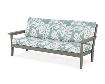 Country Living Cottage Deep Seating Sofa in Slate Grey / Leaf Glacier Spa