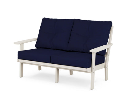 POLYWOOD® Oxford Deep Seating Loveseat in Sand / Navy