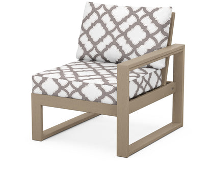 POLYWOOD® EDGE Modular Right Arm Chair in Vintage Sahara / Trellis Grey Mist