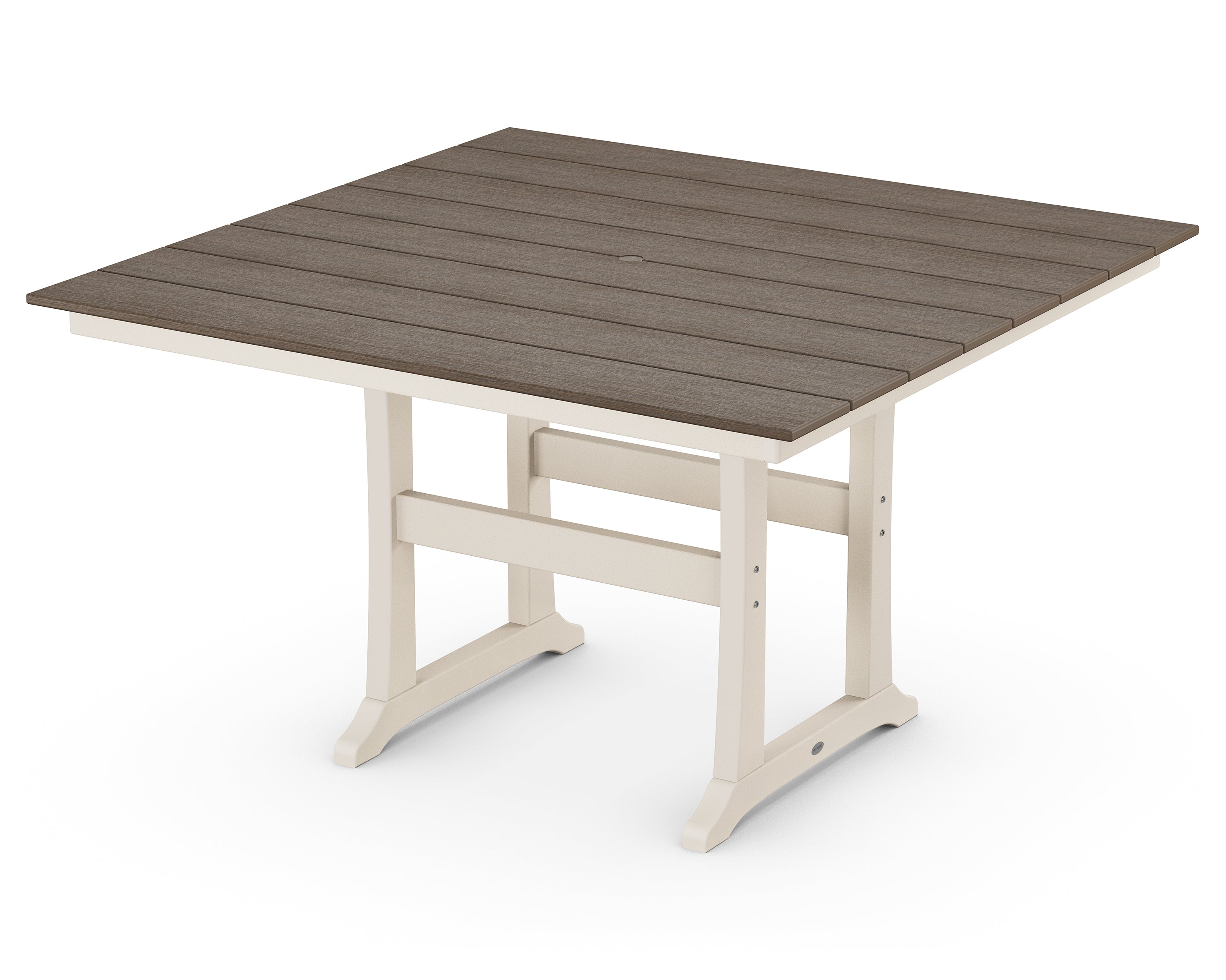 POLYWOOD® Farmhouse Trestle 59" Counter Table in Sand / Kona