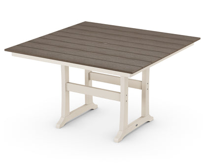 POLYWOOD® Farmhouse Trestle 59" Counter Table in Sand / Kona