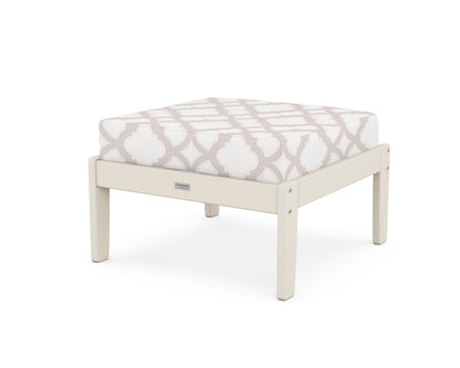 Country Living Cottage Deep Seating Ottoman in Sand / Trellis Dune Burlap