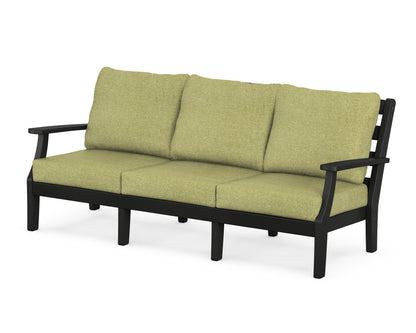 POLYWOOD® Chesapeake Deep Seating Sofa in Black / Chartreuse Boucle