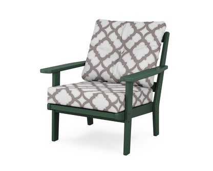 POLYWOOD® Oxford Deep Seating Chair in Green / Trellis Grey Mist