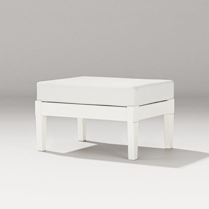 PW Designer Series Estate Lounge Ottoman in Vintage White / Natural Linen
