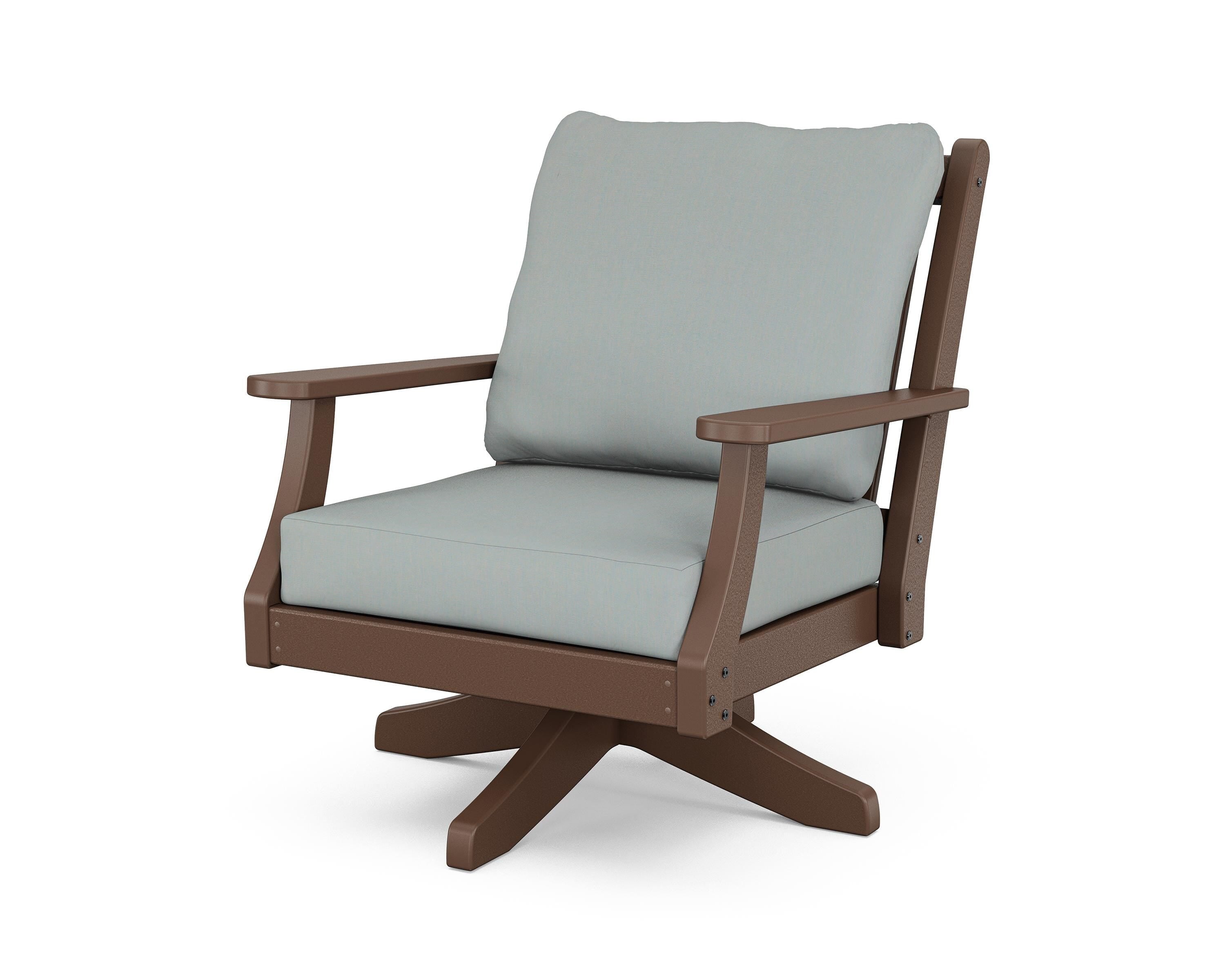 Country Living Wovendale Deep Seating Swivel Chair in Mahogany / Spa