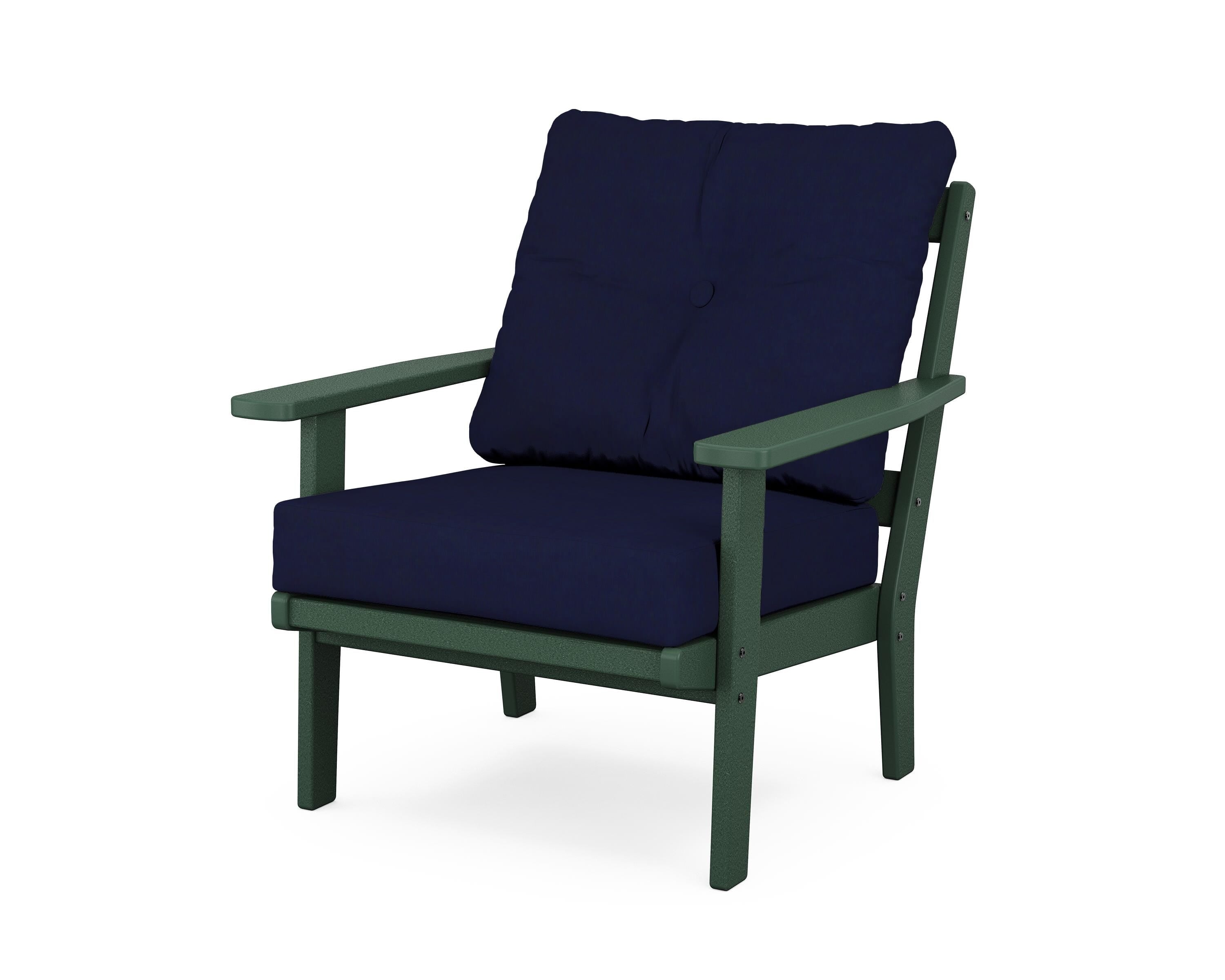 POLYWOOD® Prairie Deep Seating Chair in Green / Navy