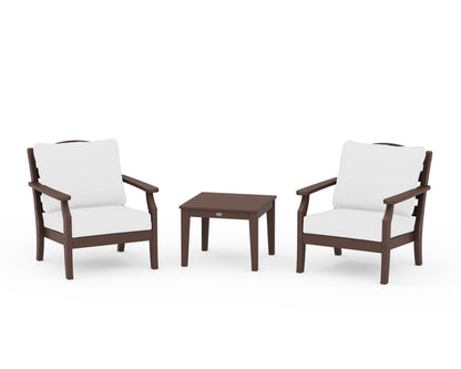 Draper James™ by  POLYWOOD® Savannah 3-Piece Deep Seating Set in Mahogany / Natural