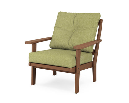 POLYWOOD® Mission Deep Seating Chair in Teak / Chartreuse Boucle