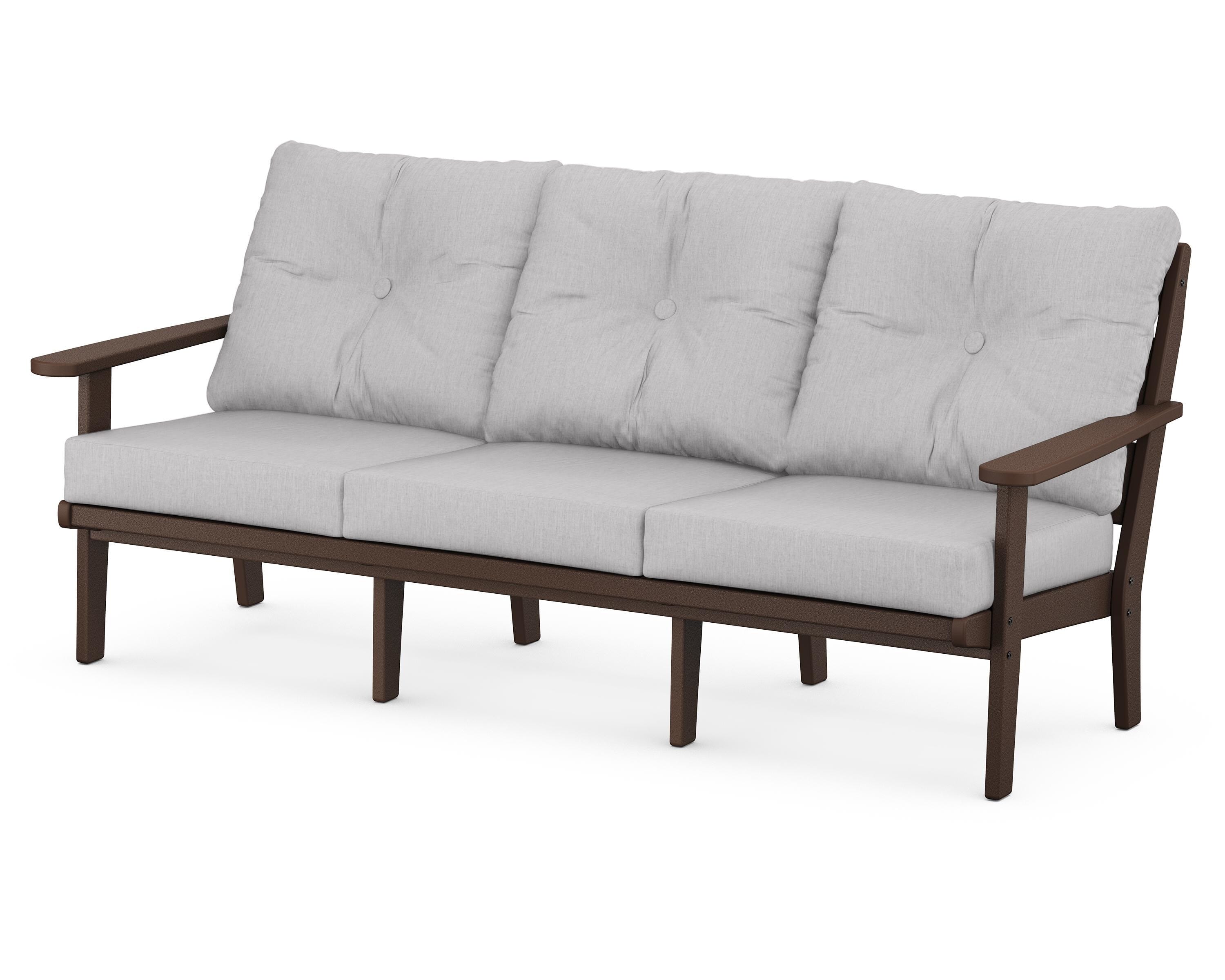 POLYWOOD® Lakeside Deep Seating Sofa in Mahogany / Granite