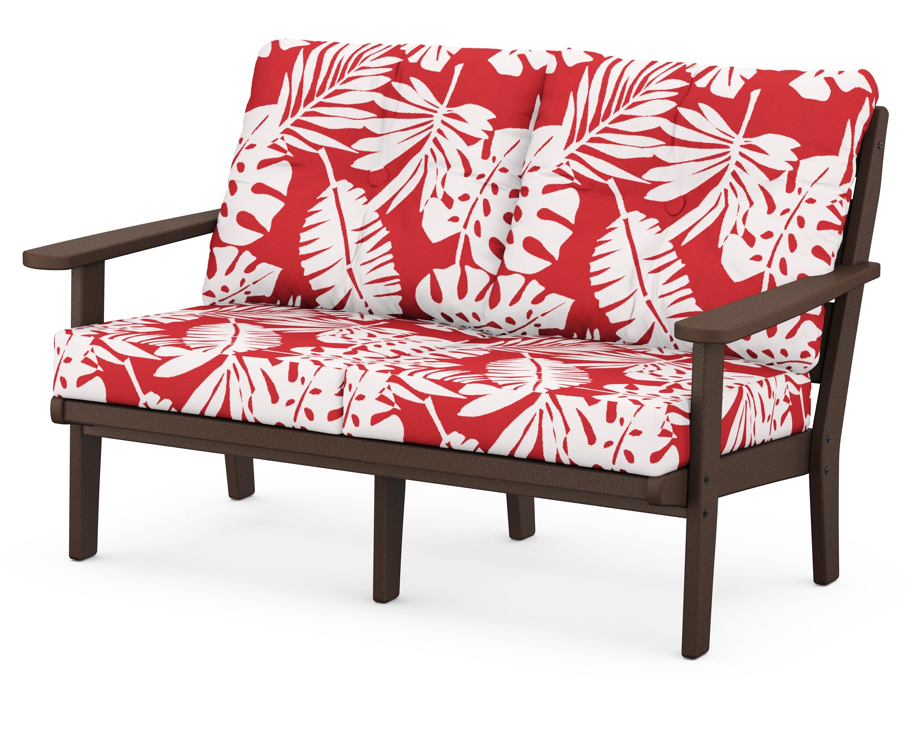 POLYWOOD® Lakeside Deep Seating Loveseat in Mahogany / Leaf Crimson