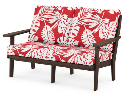 POLYWOOD® Lakeside Deep Seating Loveseat in Mahogany / Leaf Crimson