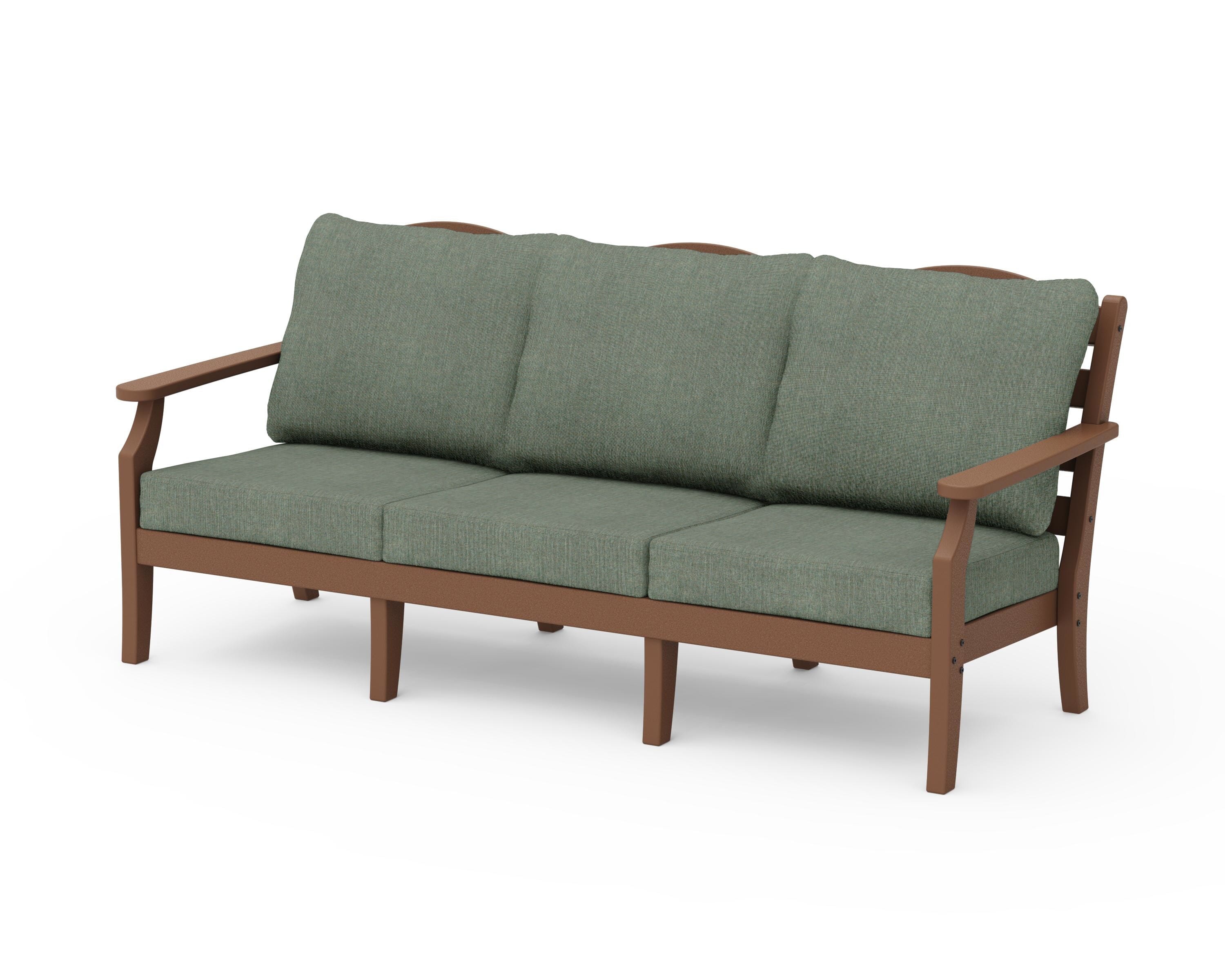 Draper James™ by  POLYWOOD® Savannah Deep Seating Sofa in Teak / Cast Sage