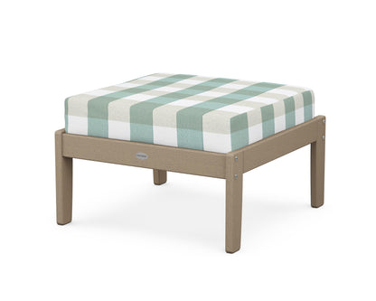 POLYWOOD® Braxton Deep Seating Ottoman in Vintage Sahara / Buffalo Plaid Glacier Spa