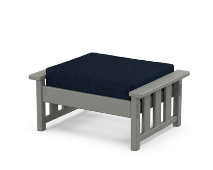 Martha Stewart by POLYWOOD® Acadia Deep Seating Ottoman in Slate Grey / Marine Indigo