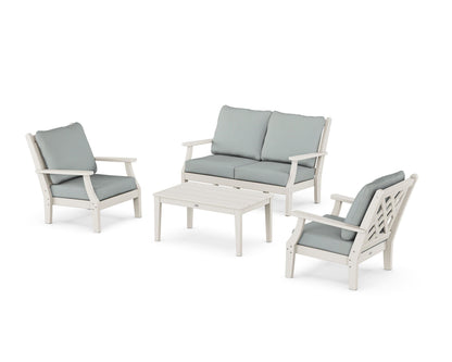Country Living Wovendale 4-Piece Deep Seating Set with Loveseat in Sand / Spa