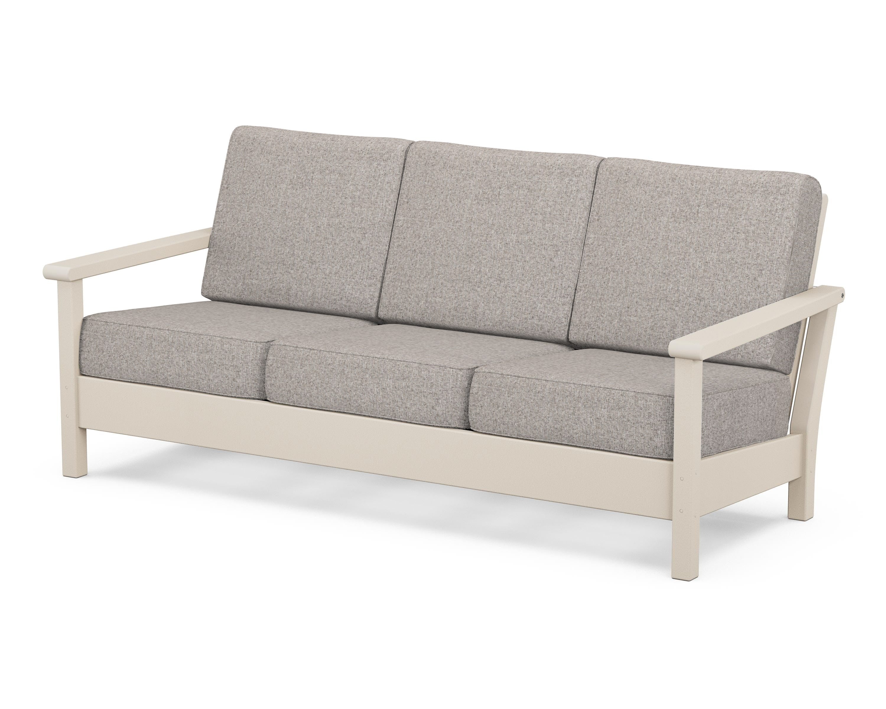 POLYWOOD® Harbour Deep Seating Sofa in Sand / Weathered Tweed