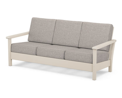 POLYWOOD® Harbour Deep Seating Sofa in Sand / Weathered Tweed