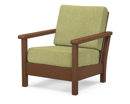 POLYWOOD® Harbour Deep Seating Chair in Teak / Chartreuse Boucle