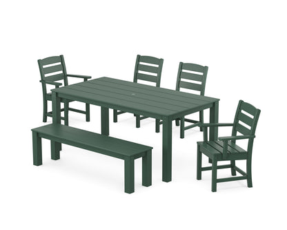 POLYWOOD® Lakeside 6-Piece Parsons Dining Set with Bench in Green