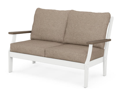 POLYWOOD® Braxton Deep Seating Loveseat in White / Kona / Spiced Burlap