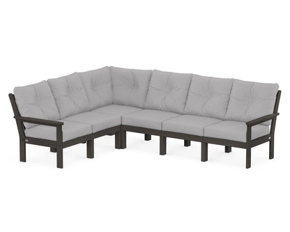 POLYWOOD® Vineyard 6-Piece Sectional in Vintage Coffee / Granite