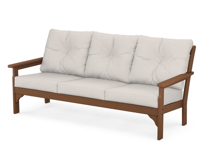 POLYWOOD® Vineyard Deep Seating Sofa in Teak / Cast Ash