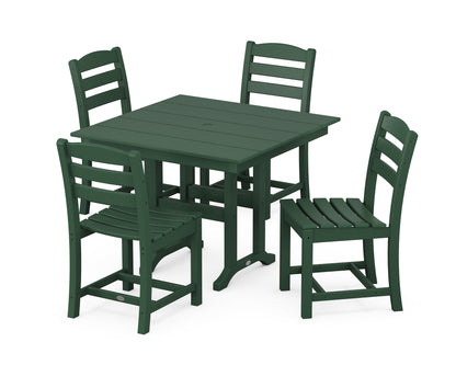 POLYWOOD® La Casa Café Side Chair 5-Piece Farmhouse Dining Set in Green