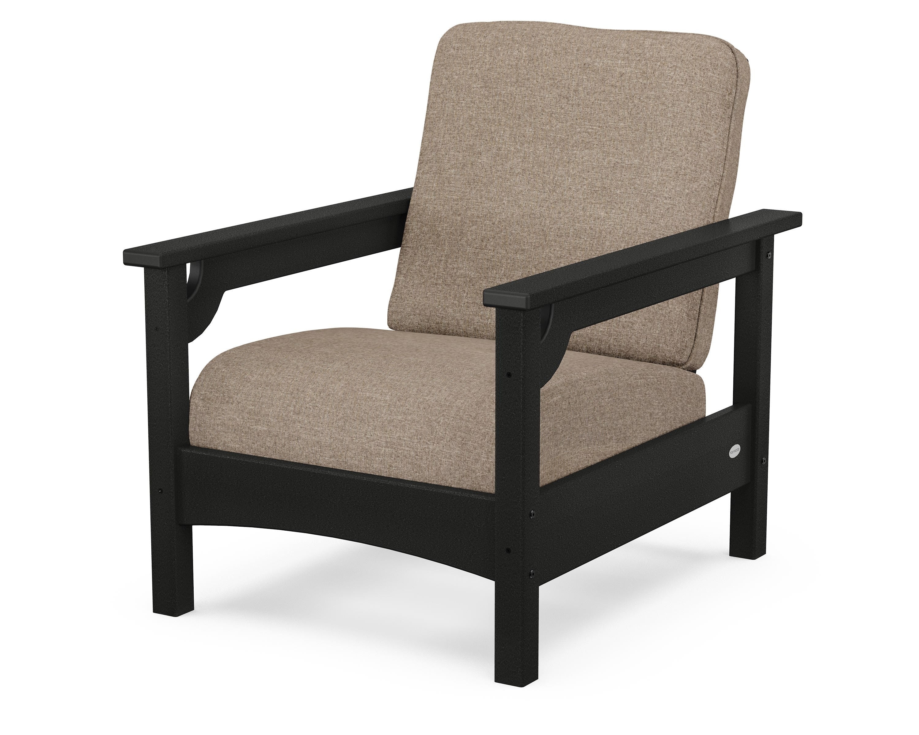 POLYWOOD® Club Chair in Black / Spiced Burlap