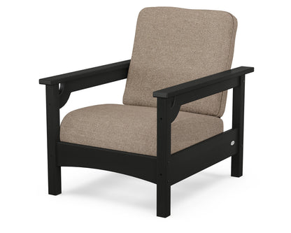 POLYWOOD® Club Chair in Black / Spiced Burlap